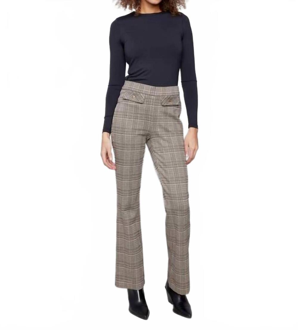 NEW CHARLIE B glen plaid flare pants in wales